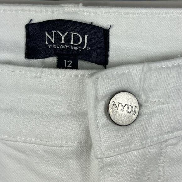 NYDJ Wide Leg Pedal Pusher Cropped Jeans White 12 Capri Lift and Tuck - Picture 5 of 12